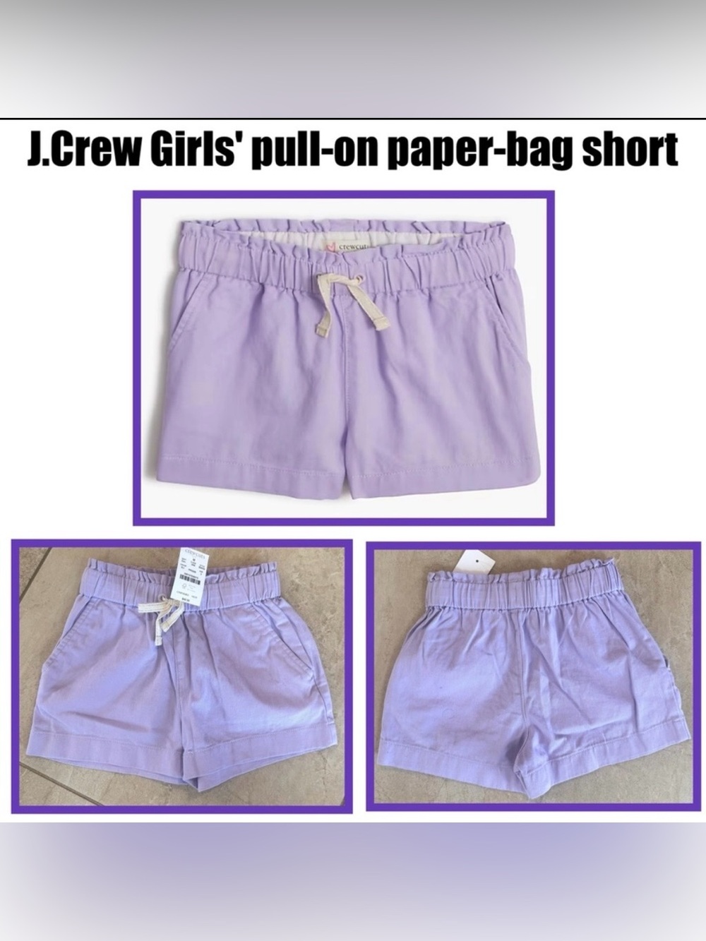 J.Crew Girls' pull-on paper-bag short